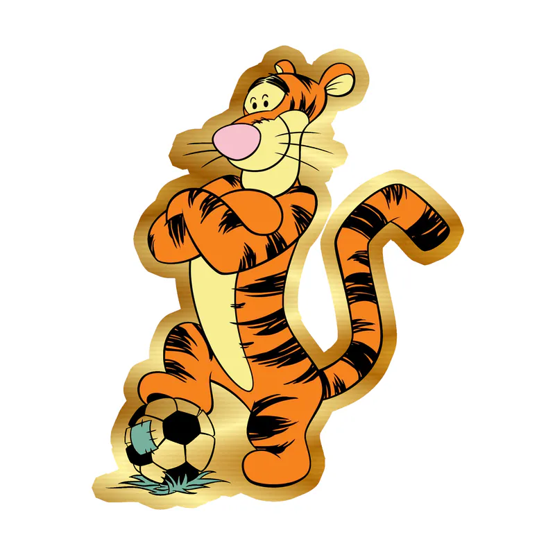 Winnie The Pooh - Tigger - Gold Chrome Vinyl Sticker - Custom Size