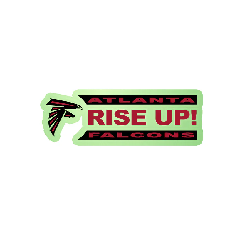 Atlanta Falcons - Rise Up Falcons - Glow in the Dark Vinyl Sticker - Custom Size