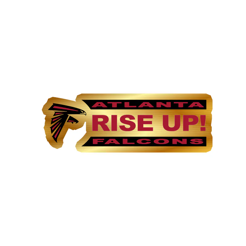Atlanta Falcons - Rise Up Falcons - Gold Chrome Vinyl Sticker - Custom Size
