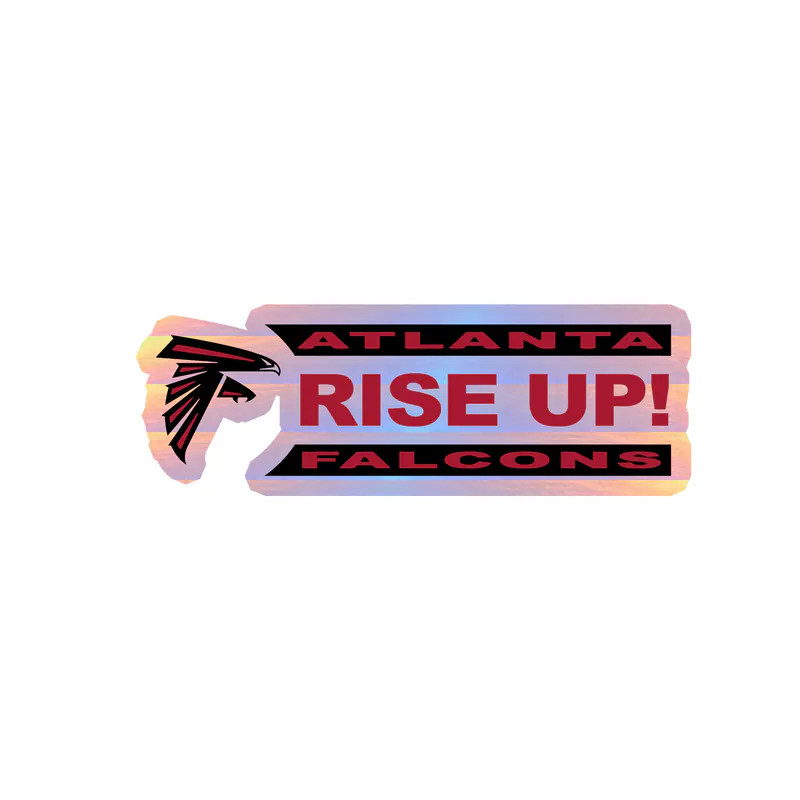 Atlanta Falcons - Rise Up Falcons - Holographic Vinyl Sticker - Custom Size