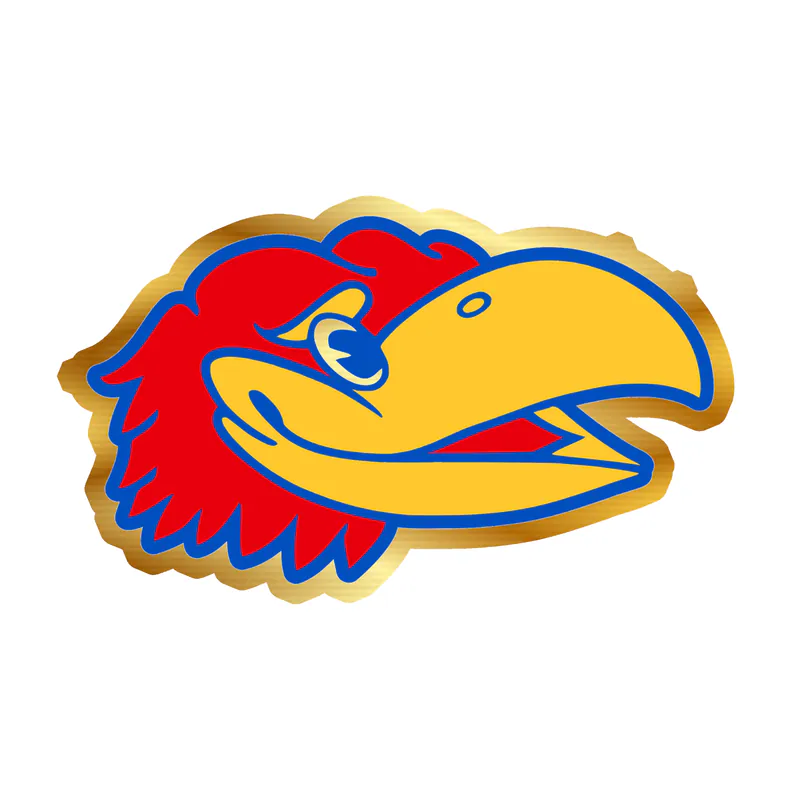 University of Kansas Jayhawks - Image 2 - Gold Chrome Vinyl Decal - Custom Size