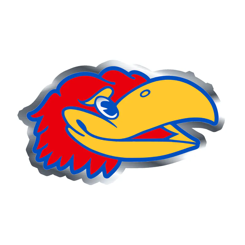 University of Kansas Jayhawks - Image 2 - Silver Chrome Vinyl Decal - Custom Size