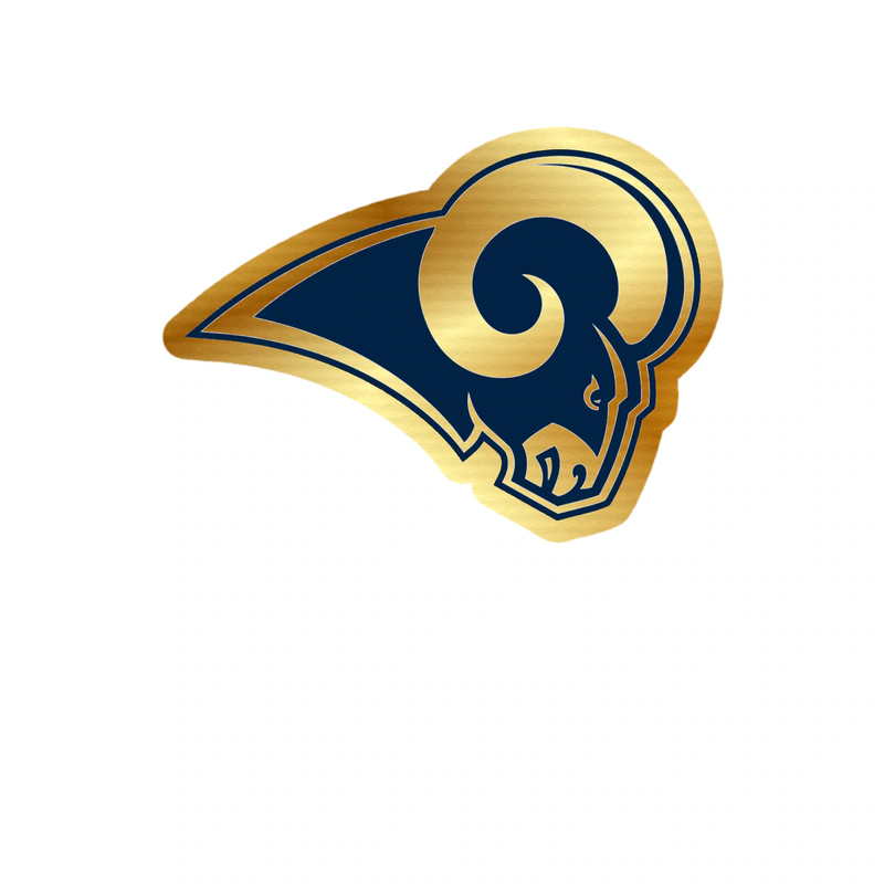 Los Angeles Rams - Image 4 - Gold Chrome Vinyl Sticker - Custom Size