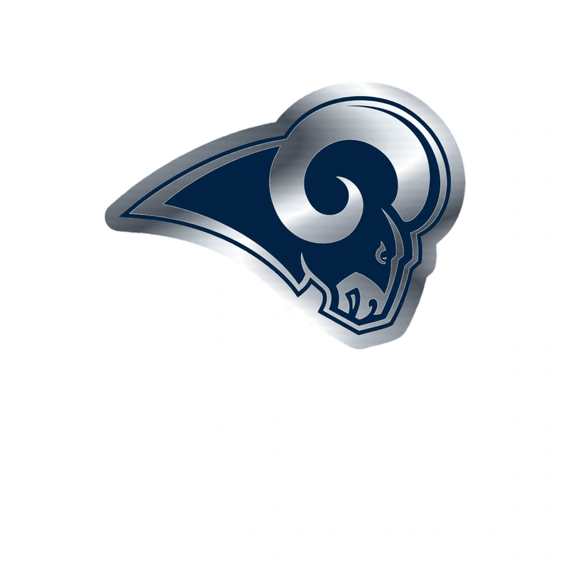 Los Angeles Rams - Image 4 - Silver Chrome Vinyl Sticker - Custom Size