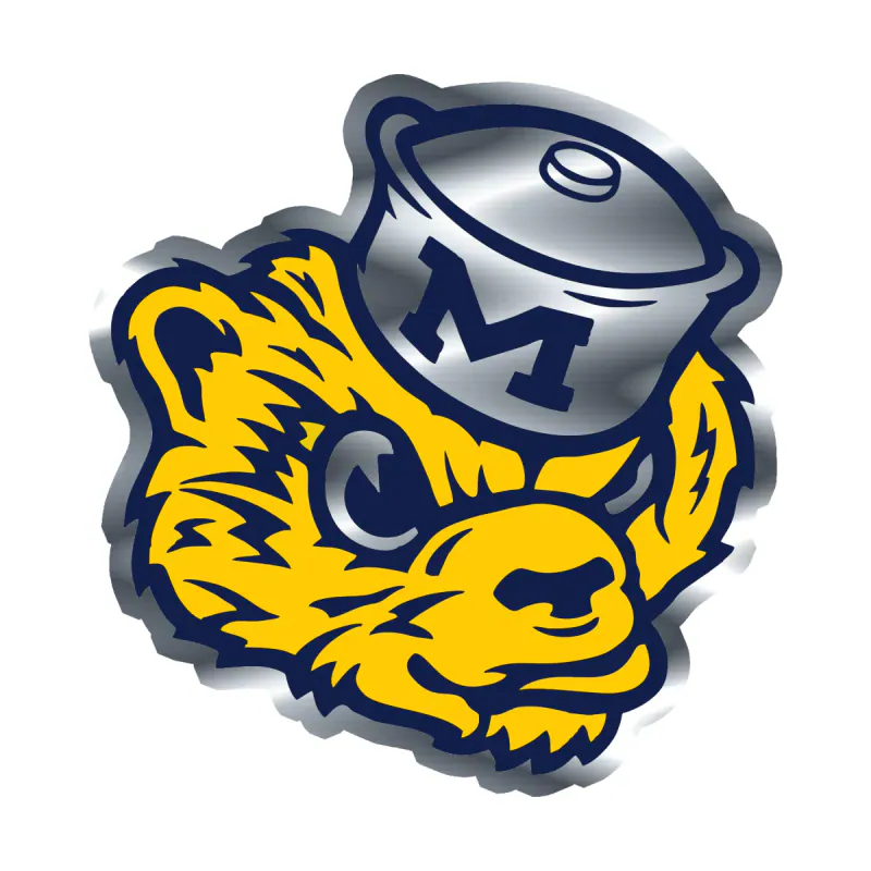 Michigan Wolverines - Image 10 - Silver Chrome Vinyl Decal - Custom Size