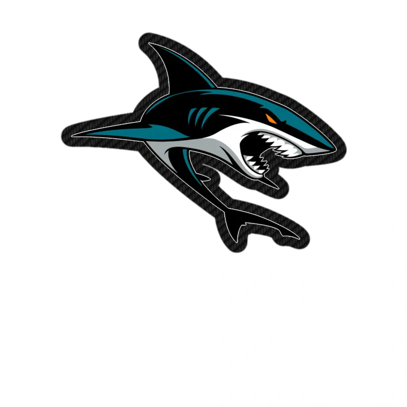 San Jose Sharks - Shark - Carbon Fiber Vinyl Sticker - Custom Size