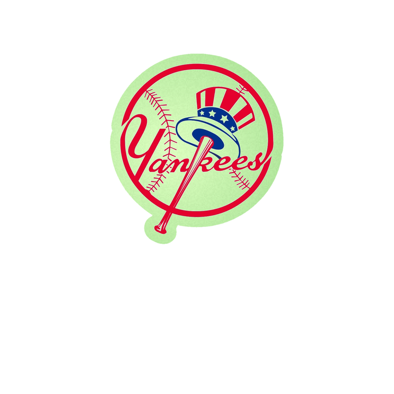 New York Yankees - Baseball With Yankees - Glow in the Dark Vinyl Sticker - Custom Size