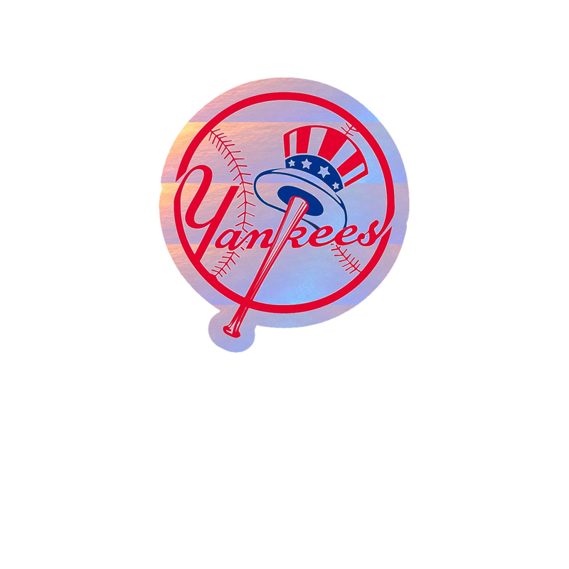 New York Yankees - Baseball With Yankees - Holographic Vinyl Sticker - Custom Size