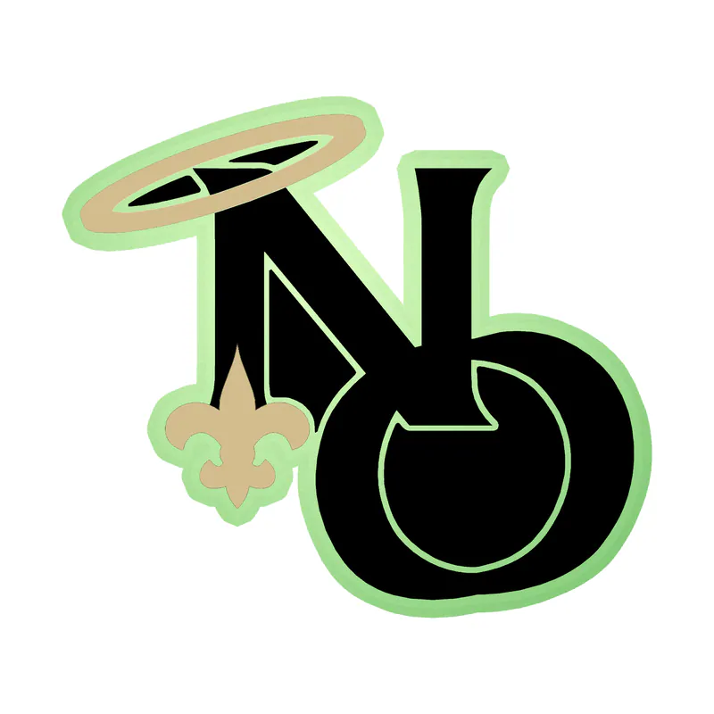 New Orleans Saints NO Glow in the Dark Vinyl Sticker - Custom Size