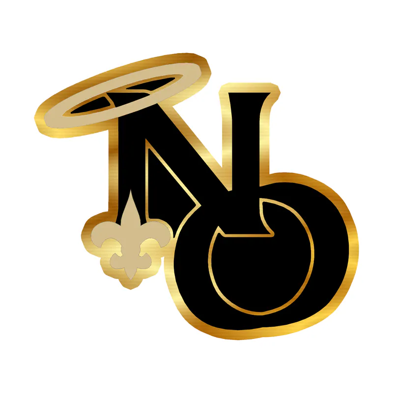 New Orleans Saints NO Gold Chrome Vinyl Sticker - Custom Size