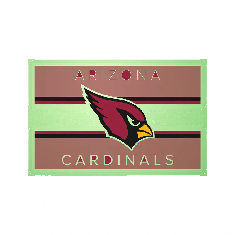 Arizona Cardinals - Rectangle - Glow in the Dark Vinyl Sticker - Custom Size