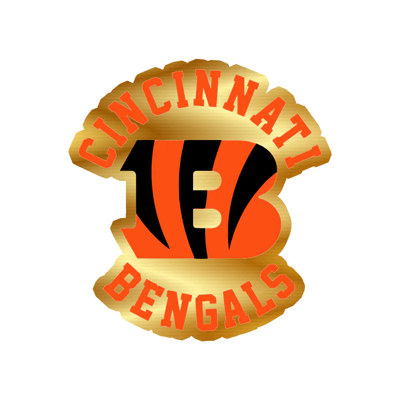 Cincinnati Bengals - B Middle - Gold Chrome Vinyl Sticker - Custom Size