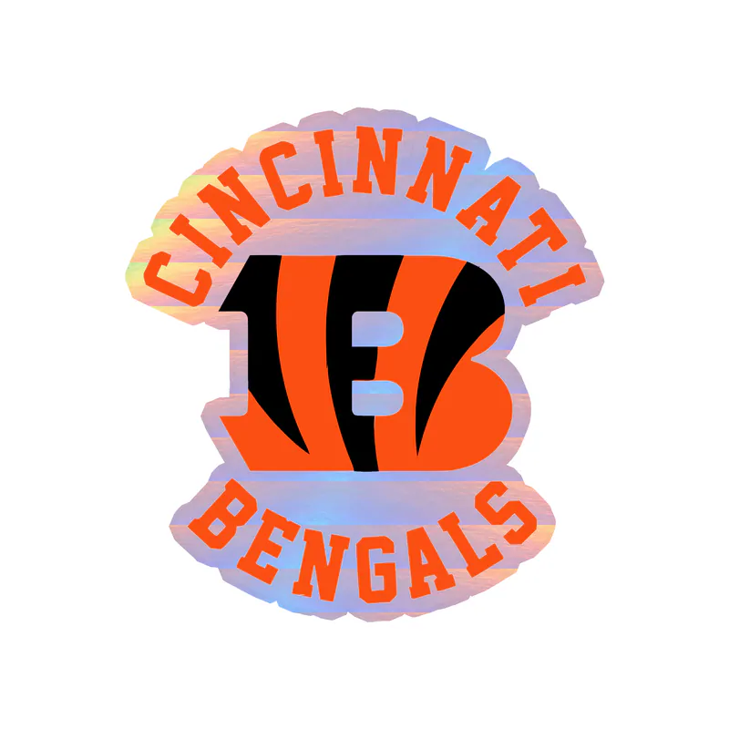Cincinnati Bengals - B Middle - Holographic Vinyl Sticker - Custom Size