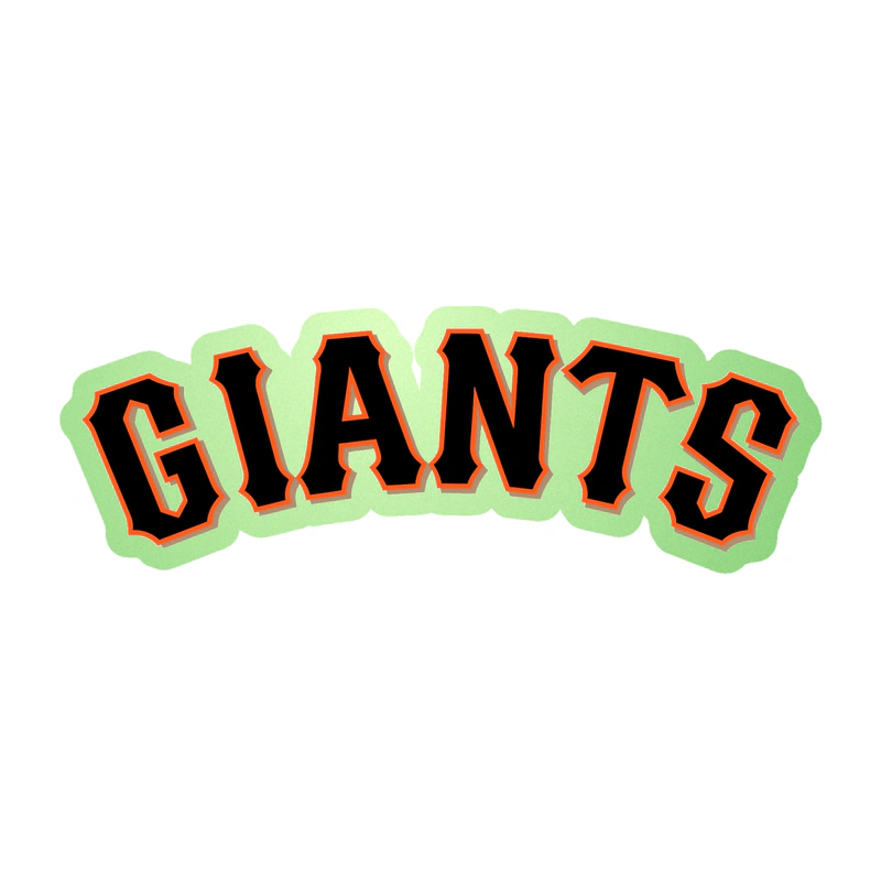 San Francisco Giants - Giants Curved - Glow in the Dark Vinyl Sticker - Custom Size