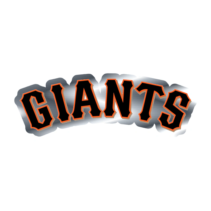 San Francisco Giants - Giants Curved - Silver Chrome Vinyl Sticker - Custom Size
