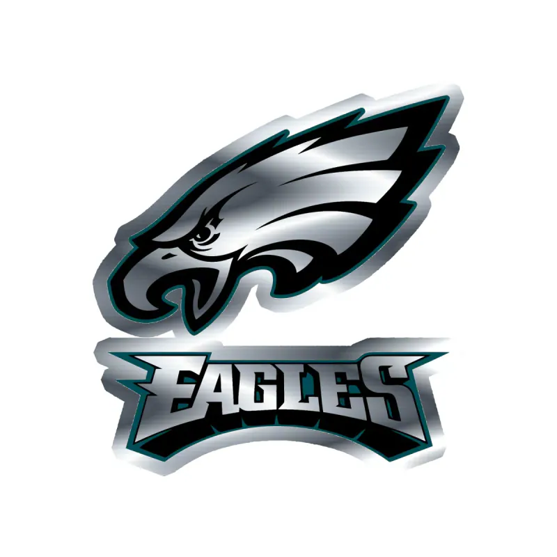 Philadelphia Eagles - Image 2 - Silver Chrome Vinyl Sticker - Custom Size