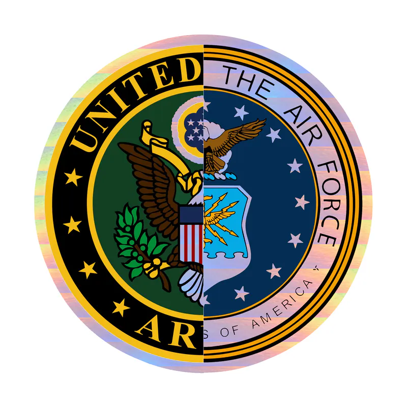 Air Force Seal and Army Seal Holographic Vinyl Decal