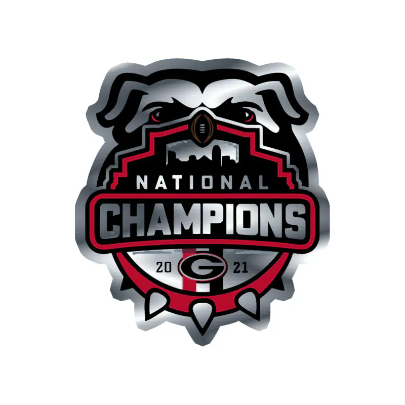 Georgia Bulldogs - Image 2 - Silver Chrome Vinyl Decal - Custom Size