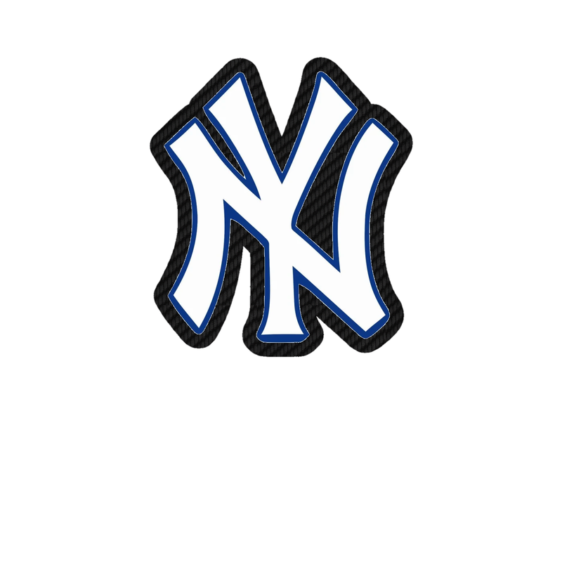 New York Yankees - White NY - Carbon Fiber Vinyl Sticker - Custom Size
