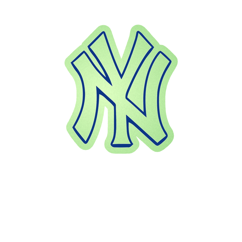 New York Yankees - White NY - Glow in the Dark Vinyl Sticker - Custom Size