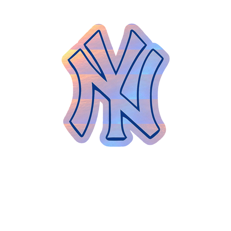 New York Yankees - White NY - Holographic Vinyl Sticker - Custom Size