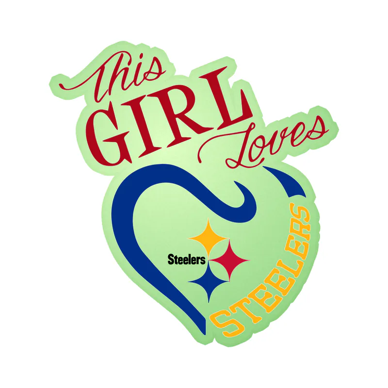 Pittsburgh Steelers - This Girl Loves Steelers - Glow in the Dark Vinyl Sticker - Custom Size
