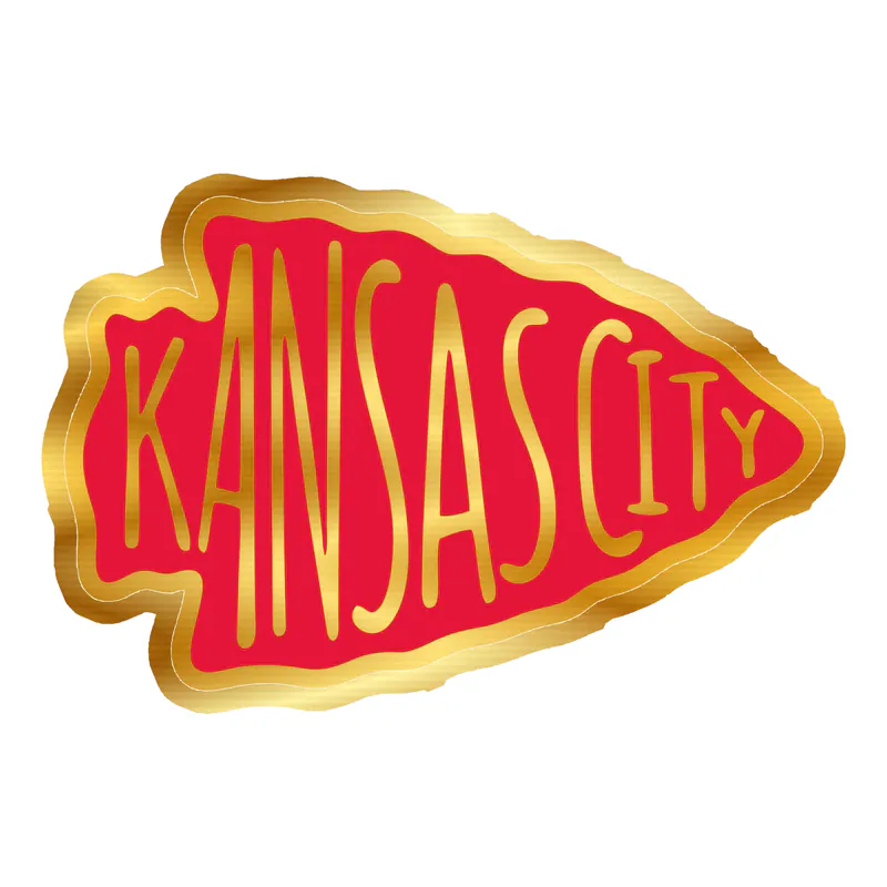 Kansas City Chiefs- Gold Chrome Vinyl Sticker – Custom Size - Image 3