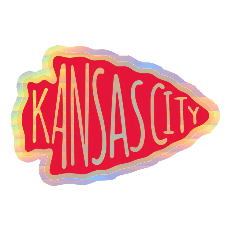 Kansas City Chiefs- Holographic Vinyl Sticker – Custom Size - Image 3