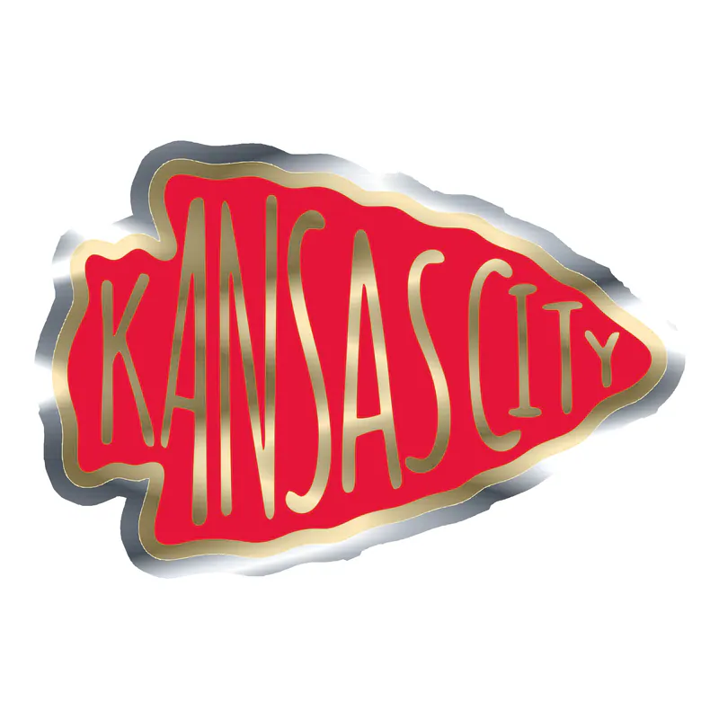Kansas City Chiefs- Silver Chrome Vinyl Sticker – Custom Size - Image 3