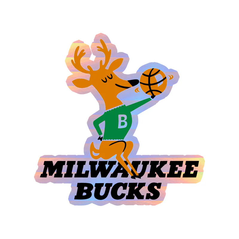 Milwaukee Bucks - Image 1 - Holographic Vinyl Sticker - Custom Size