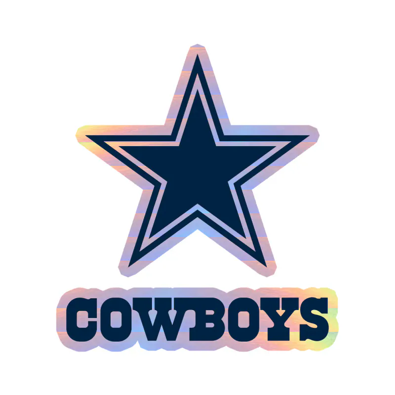 Dallas Cowboys - Star - Image 1 - Holographic Vinyl Sticker - Custom Size