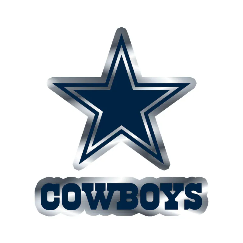 Dallas Cowboys - Star - Image 1 - Silver Chrome Vinyl Sticker - Custom Size