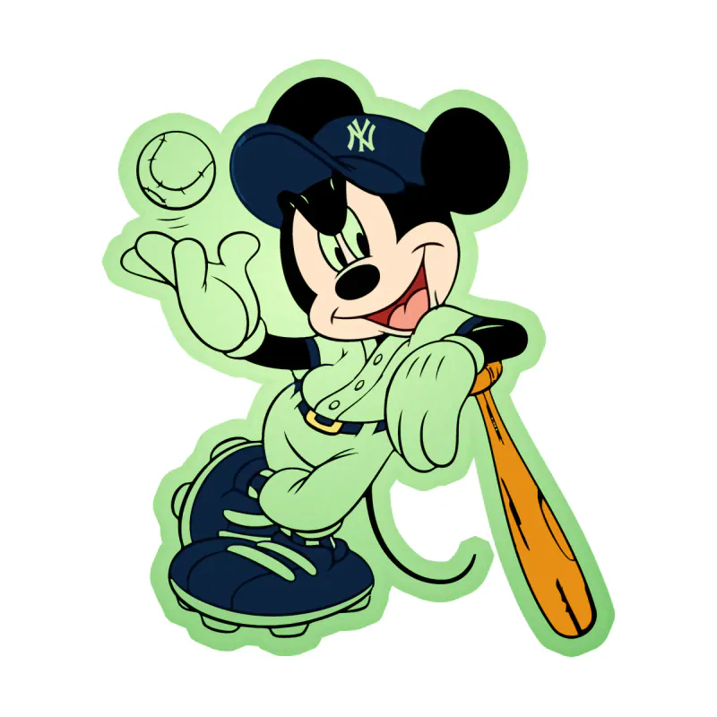 New York Yankees - Mickey - Glow in the Dark Vinyl Sticker - Custom Size