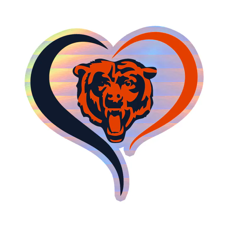 Chicago Bears - Bear Head - Image 15 - Holographic Vinyl Sticker - Custom Size