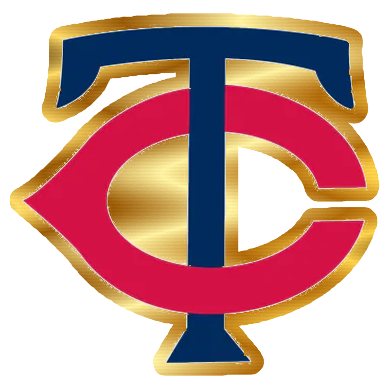 Minnesota Twins - TC - Gold Chrome Vinyl Sticker - Custom Size