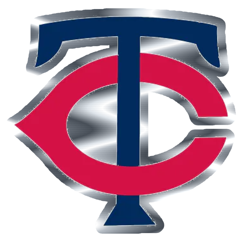 Minnesota Twins - TC - Silver Chrome Vinyl Sticker - Custom Size