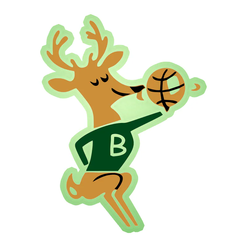 Milwaukee Bucks Deer Glow in the Dark Vinyl Sticker - Custom Size
