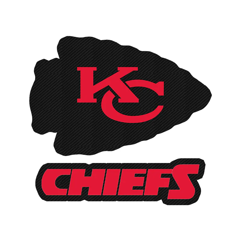 Kansas City Chiefs - White Arrow with Name-  Carbon Fiber Vinyl Sticker – Custom Size