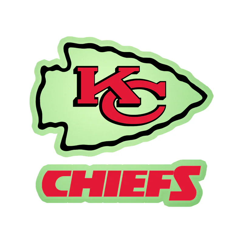 Kansas City Chiefs - White Arrow with Name-  Glow in the Dark Vinyl Sticker – Custom Size