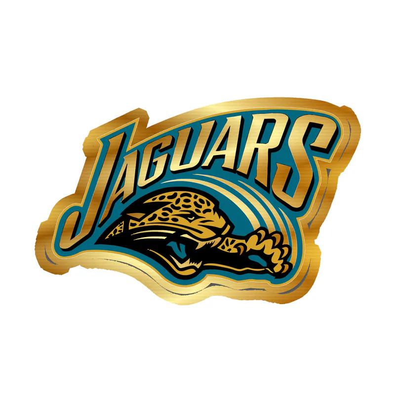 Jacksonville Jaguars Gold Chrome Vinyl Sticker - Custom Size