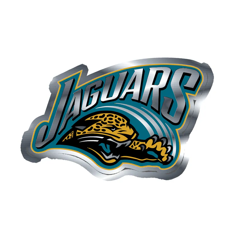 Jacksonville Jaguars Silver Chrome Vinyl Sticker - Custom Size
