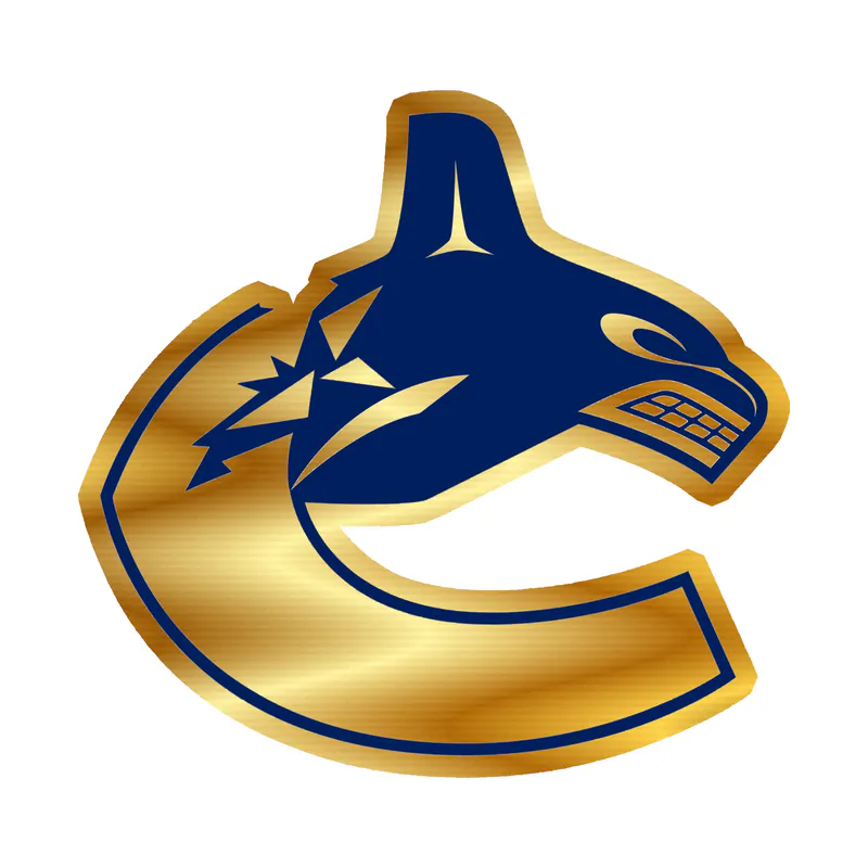 Vancouver Canucks - Whale With White C - Gold Chrome Vinyl Sticker - Custom Size