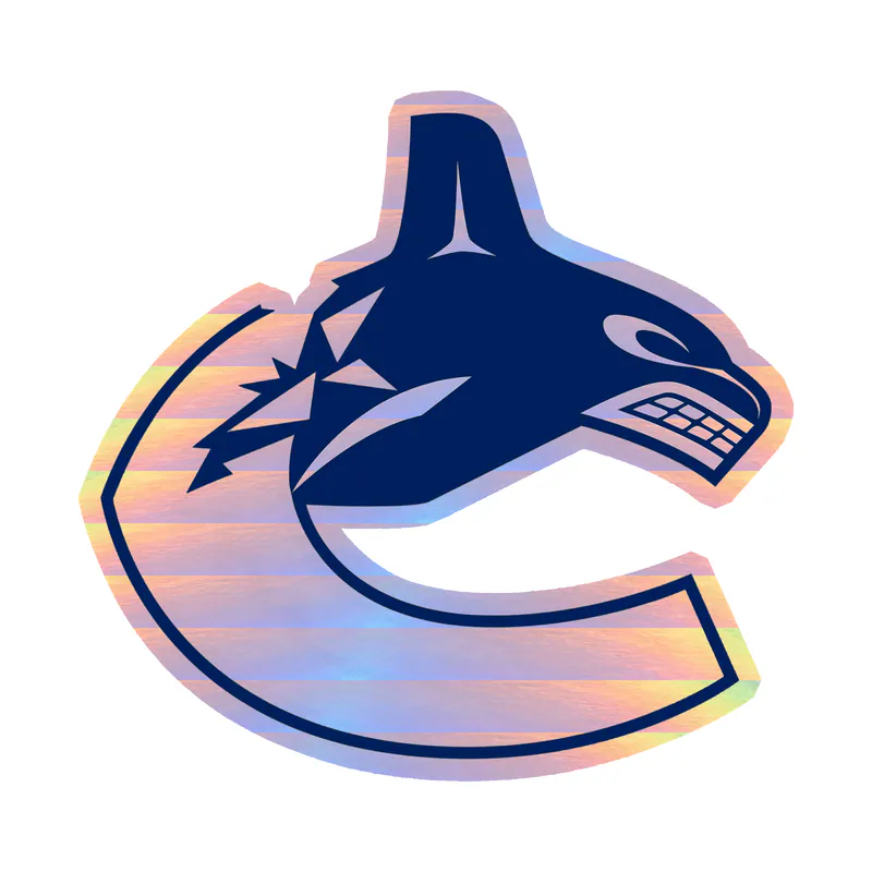 Vancouver Canucks - Whale With White C - Holographic Vinyl Sticker - Custom Size
