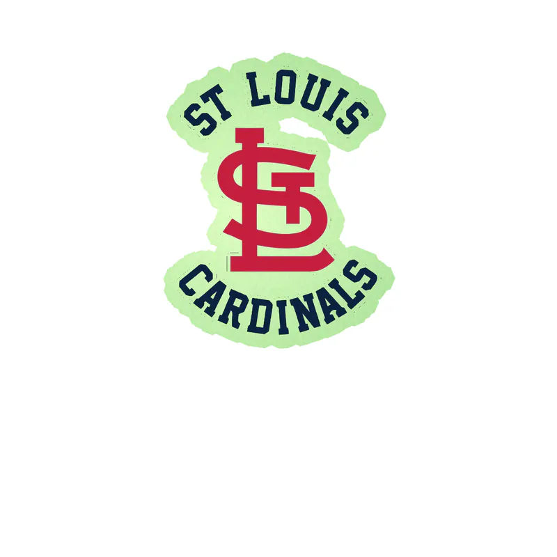 St. Louis Cardinals - STL With Name - Glow in the Dark Vinyl Sticker - Custom Size