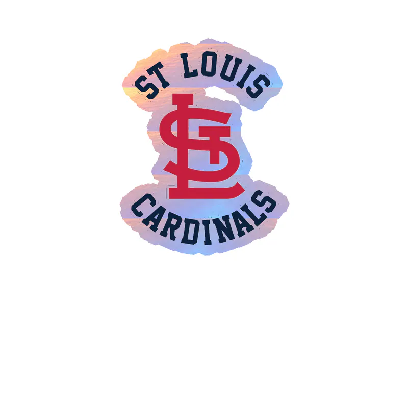 St. Louis Cardinals - STL With Name - Holographic Vinyl Sticker - Custom Size