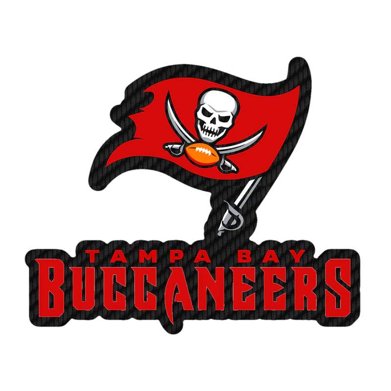 Tampa Bay Buccaneers - Light Flag Wording - Carbon Fiber Vinyl Sticker - Custom Size