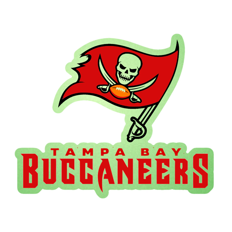 Tampa Bay Buccaneers - Light Flag Wording - Glow in the Dark Vinyl Sticker - Custom Size