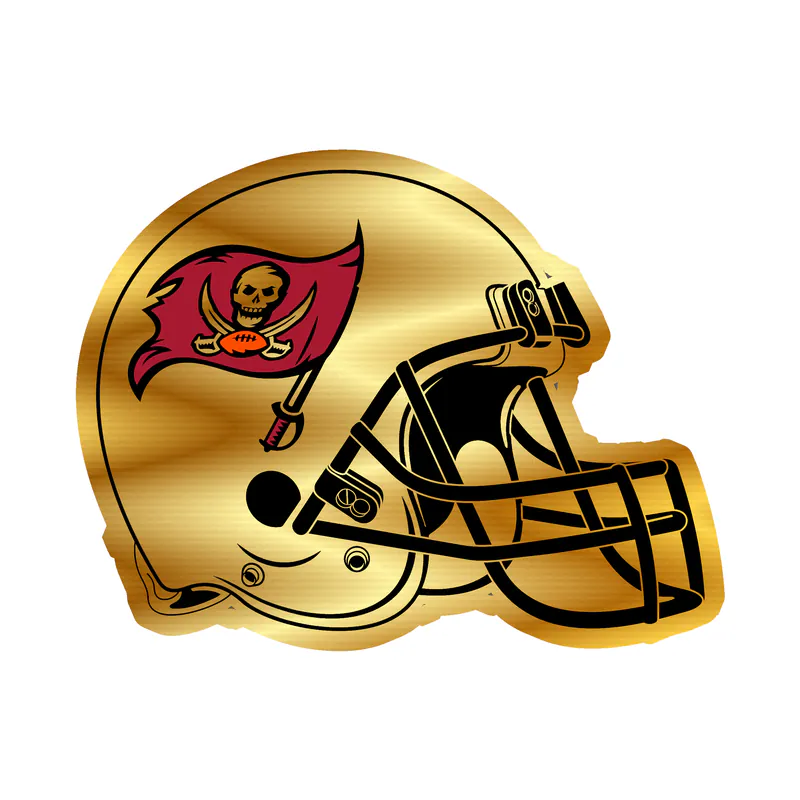 Tampa Bay Buccaneers - Light Helmet - Gold Chrome Vinyl Sticker - Custom Size