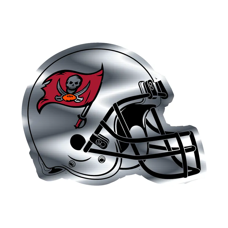Tampa Bay Buccaneers - Light Helmet - Silver Chrome Vinyl Sticker - Custom Size