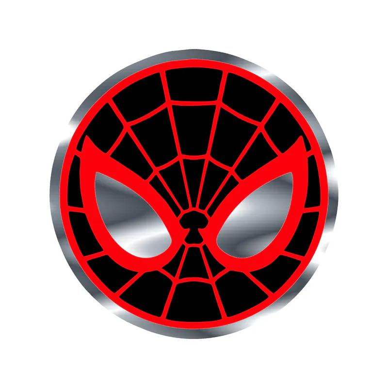 Spiderman Silver Chrome Vinyl Decal - Custom Size